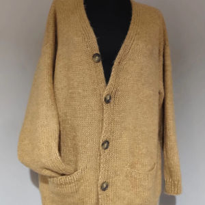 เสื้อคาร์ดิแกนลายโลโก้แบบกำหนดเอง แรงบันดาลใจจากเคิร์ต โคเบน ปี 1993 MTV Unplugged สไตล์กรันจ์ ยุค 90 ร็อค เอสเทติก เสื้อถัก - Product Image 1