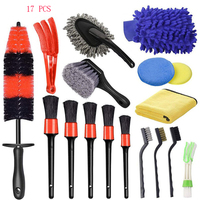 Kit de 21 brosses de nettoyage auto en nylon pour detailing, brosses de nettoyage pour perceuse, tampons éponge de polissage, outils de nettoyage intérieur et extérieur