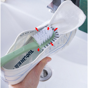 Cepillo multifuncional de cinco lados para zapatos, cepillo de cerdas rígidas, cepillo de plástico para lavar, cepillo para zapatos, cepillo de limpieza doméstico de mango largo - Product Image 3