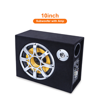 S-WA10 Subwoofer Mobil 10 Inch Bertenaga 12V Kotak Speaker Bass Berat dengan Amplifier Terintegrasi dan Tweeter Modifikasi Audio Mobil