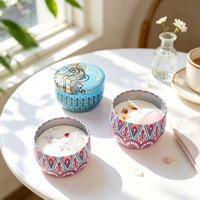 Lilin Batu Kristal Aromaterapi Kreatif Grosir dari Lilin Kedelai, Hadiah Ulang Tahun Buatan Tangan dengan Bunga Kering Multi-Aroma