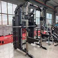 Máquina Smith Multifuncional de Alta Resistencia con Jaula de Potencia y Rack de Sentadillas con Cable Cruzado para Entrenamiento de Fuerza Corporal