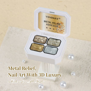 Paleta <span class=keywords><strong>de</strong></span> Gel Metálico Vinimay <span class=keywords><strong>de</strong></span> 4 Compartimentos con Purpurina Fina <span class=keywords><strong>de</strong></span> Alta Densidad, Logotipo Personalizado, para Arte <span class=keywords><strong>de</strong></span> <span class=keywords><strong>Uñas</strong></span> <span class=keywords><strong>de</strong></span> Lujo - Product Image 2
