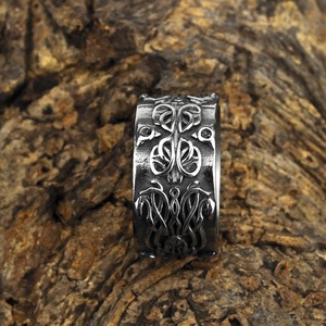 yunnique Fashion <b>Rings</b> <b>Men</b> Titanium Steel Viking Celtic Knot Dragon Pattern <b>Ring</b> Hip Hop Style Gift Jewelry - Product Image 4