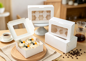 Eco-Friendly High-End White Card Paper Die-Cut Folded Box Transparent PET Window Film Glue-Free Assembly Firm Smooth <b>Square</b> Box - Product Image 4