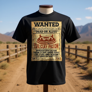 Camiseta Wanted Evil Clay Pigeon, disfraz de tiro al blanco estilo western, diseño Dead Or Alive - Product Image 3