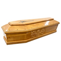Ataúd Funerario de Madera Maciza de Estilo Europeo de Alta Calidad, Ecológico, para Entierro, Proveedor Mayorista Directo de Fábrica en China