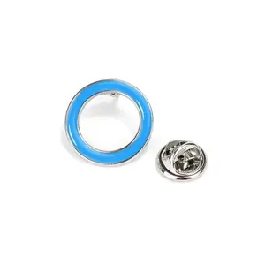 Metal pin badge custom epoxy diabetes blue circle pin