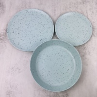 Assiette à dîner ronde en mélamine mate, incassable, écologique et réutilisable