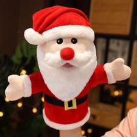 Marionnette de main personnalisée en peluche animale de dessin animé, Père Noël, pingouin, lion, pour anniversaires - Rembourrage en coton PP super doux AMIGO