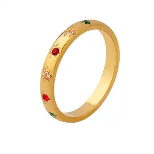 Cincin Perhiasan Fashion Lab padat 10 Gram, cincin pasangan batu 10 Gram, cincin emas 24K 18K dapat disesuaikan, cincin penutup zamrud pernikahan