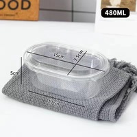 Boîte à gâteau ovale transparente en PET recyclable personnalisée de 700 ml, boîte à dessert, boîte à fruits, boîte à collation, boîte de rangement pour sandwich, boîte à salade