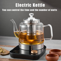 Bouilloire électrique à col de cygne d'usine, bouilloire d'eau chaude à ébullition ultra rapide en acier à haute teneur en verre borosilicaté pour verser sur le café et le thé