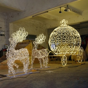 3D Kích thước cuộc sống tùy chỉnh lớn trang trí Giáng sinh Xmas Tuần Lộc xe trượt tuyết cho trung tâm mua sắm ngoài trời khách sạn lễ hội trang trí - Product Image 2