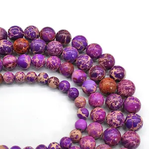 Фиолетовые императорские каменные бусины россыпью для самостоятельного изготовления из материала ручной работы для мужчин и женщин россыпью Diy круглые бусины браслет ожерелье