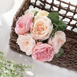 ช่อดอกกุหลาบประดิษฐ์ CallaFloral สีชมพูแชมเปญ ขาวนม งานแฮนด์เมด สำหรับตกแต่งงานแต่งงาน - Product Image 1