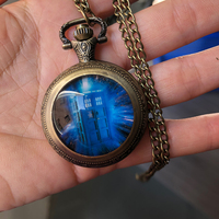 Dr Who Time Vortex-reloj de bolsillo de cuarzo antiguo, accesorio con colgante, regalo artesanal