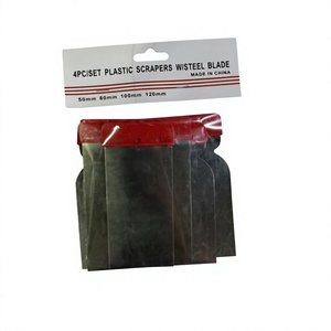 Ensemble de 4 grattoirs à mastic en plastique avec lame en acier intégrée, spatules multi-tailles 50/80/100/120 mm pour le retrait de colle et de <span class=keywords><strong>papier</strong></span> <span class=keywords><strong>peint</strong></span> - Product Image 4