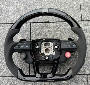 Volant en fibre de carbone pour <span class=keywords><strong>Audi</strong></span> A4 A5 8T A6 C7 A7 Q5 8R, volant universel personnalisé avec LED forgées, mise à niveau TT pour <span class=keywords><strong>Audi</strong></span> - Product Image 4