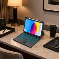 Nouvelle coque clavier multi-touch à ciseaux pour iPad A16 avec pavé tactile, emplacement pour stylet, rotation à 360 degrés et design léger