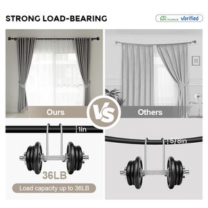 YIJIALE Set di Aste <span class=keywords><strong>per</strong></span> <span class=keywords><strong>Tende</strong></span> Romane Robuste, Telescopiche, Moderne, <span class=keywords><strong>per</strong></span> Hotel, Doppie Aste Decorative - Product Image 3