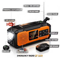 Radio de Emergencia para el Hogar, NOAA/WB/AM/FM, Manivela, Banco de Energía Solar