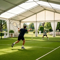 Structure de Toit Transparente pour Chapiteau Sportif, Cadre en Aluminium, Imperméable, pour Terrains de Sport Extérieurs
