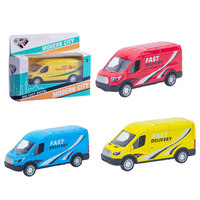 Voiture miniature en alliage moulé sous pression avec fonction de recul, 3 couleurs assorties, véhicule jouet pour enfants, coffret fenêtré, EN71 8P