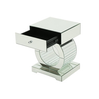 Table basse rectangulaire en verre argenté décorative moderne et contemporaine, table d'appoint, table de chevet, personnalisable, vente chaude