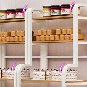 Custom pavimento in piedi in metallo ispessito e legno pasticceria pane Display scaffali divisorio per panetteria & bar <span class=keywords><strong>Store</strong></span> - Product Image 4