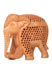 Handcrafted Wooden <b>Elephant</b> Sculpture Traditional Carved Home <b>Decor</b> Indoor Tabletop Ornament Living Room Art Piece - Product Image 3