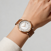 Montres à quartz pour hommes personnalisées avec bracelet en cuir japonais, mouvement à aiguilles de 20 mm, ODM/OEM tendance