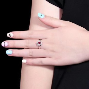 SGARIT takı yakut yüzük yeni tasarımlar 0.68CT doğal ısıtılmamış güvercin kan kırmızı yakut 18K beyaz altın Vintage taş yüzük - Product Image 5