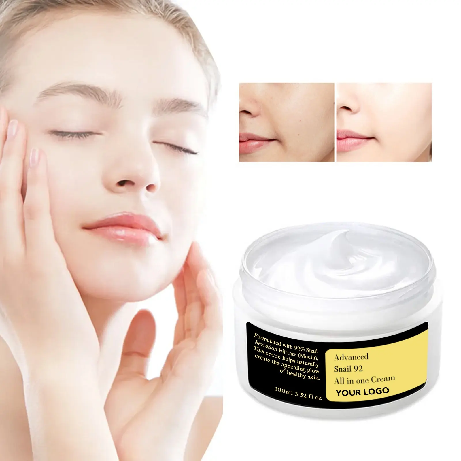 Low Moq Schnecken schleim creme Gesichts cremes zur Entfernung von dunklen Flecken Feuchtigkeit creme Gesichts creme Hyaluron säure Anti-Aging