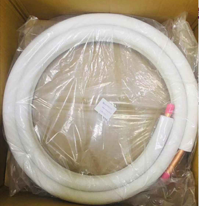 Tubo di Collegamento in Gomma Bianco/Nero 1/2+5/8 per Condizionatore d'Aria, Lunghezza Personalizzabile, Tubo in Rame per Climatizzazione - Product Image 1