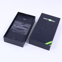 Boîte d'emballage en carton noir vide pour smartphone remis à neuf, téléphone portable universel, personnalisable, noir mat