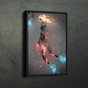 Póster de Lona con Diseño de Jugador de Baloncesto Dorado con Efecto Neón, Impresión Artística para Decoración del Hogar, Regalo para Cuarto de Hombre - Product Image 6