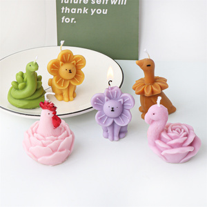 Flor suculenta Animal vela molde silicona Gallo/serpiente/flamenco/pato/gato herramienta DIY perfecto para decoración del hogar y regalo <span class=keywords><strong>de</strong></span> Festival único - Product Image 4