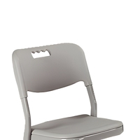 Ensemble de chaise de bureau scolaire moderne à double siège avec dossier intégré, trou pour les mains, rangement sous le bureau, cadre métallique, finition aspect bois stratifié