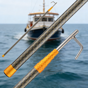 Gancho Telescópico para Barco de Fibra de Carbono con Bloqueo de Sujeción de Acero Inoxidable DUSHI, Poste Telescópico de Fibra de Carbono para Yate - Product Image 1