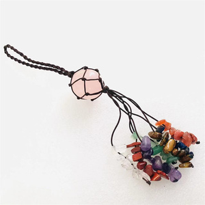 <span class=keywords><strong>Cristalli</strong></span> healing gemstone accessori natur colorful mixed quartz 7 <span class=keywords><strong>chakra</strong></span> crystal burattato stone portachiavi per regalo - Product Image 3