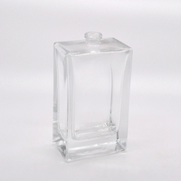 Flacon de parfum en verre carré plat de 100 ml, rechargeable, vide, avec bouchon à vis pour emballage cosmétique