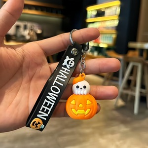 Porte-clés fantôme 3D en alliage PVC personnalisé pour Halloween, lanterne citrouille mignonne, durable, idéal pour cadeau promotionnel ou souvenir - Product Image 5