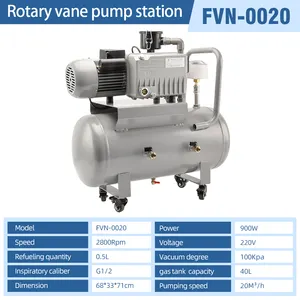 20 м3/ч, 100 кПа, 220 В, 900 Вт, вращающаяся лопастная вакуумная насосная установка, головка воздушного компрессора с резервуаром для хранения воздуха 40 л