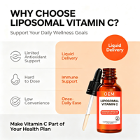 Vitamine C liposomale en gros OEM, gouttes liquides 60 ml (2 fl oz), compléments alimentaires