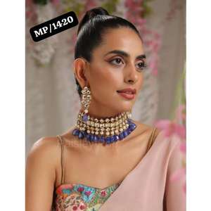 Indian <b>kundan</b> necklace set - Product Image 2