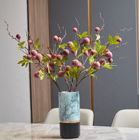 Vente en gros de ficus carica fleurs artificielles de couleur verte figues de dinde artificielles pour décoration de mariage