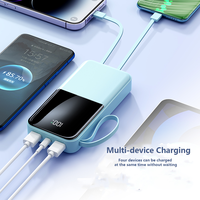 2024 produits les plus vendus double câble intégré LED affichage numérique PD22.5W charge rapide Slim Power Bank Station 20000 mah
