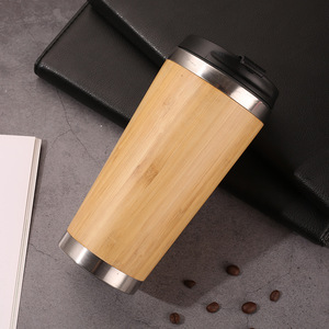 Customized eco-friendly <b>bamboo</b>-pattern stainless steel vacuum insulated cup as promotional gift - Product Image 3