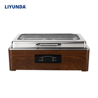 Chauffe-Plats Électrique Intelligent LIYUNDA Deluxe Noir en Acier Inoxydable 201, 220V, avec Bacs Simples ou Doubles
